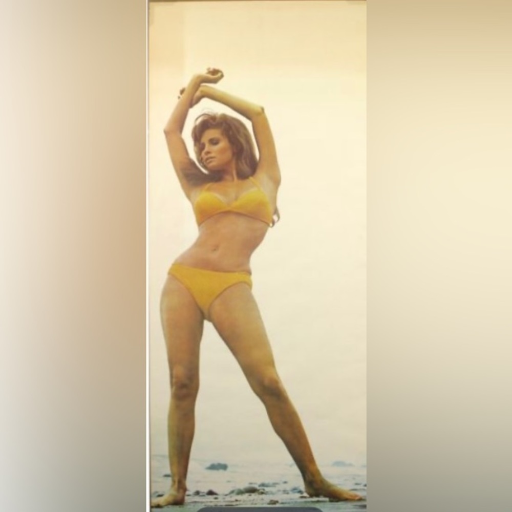Raquel Welch 1971 Yellow Bikini Original 24” X 60” Poster -Terry O’Neill USA